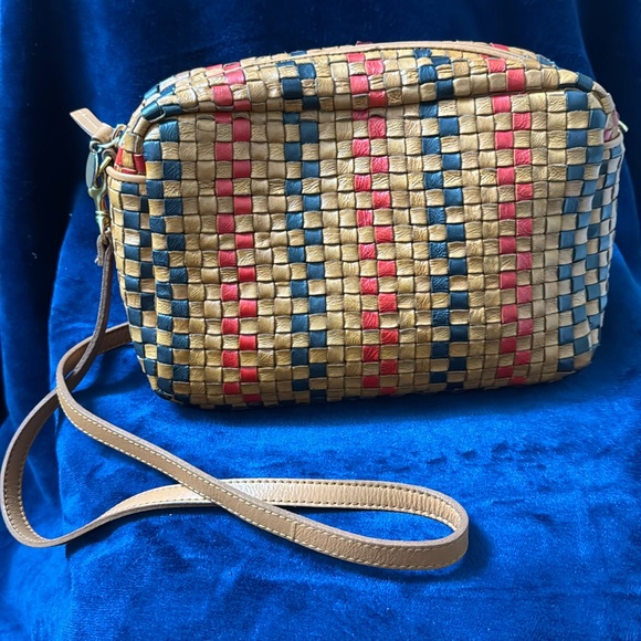 Clare V. Marisol! Natural tan, red, navy combo! - Picture 1 of 7